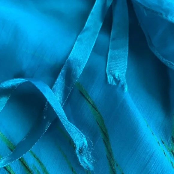 Indian Tropical Bohemian‎ Blue Dress Peacock Print - Picture 15 of 16